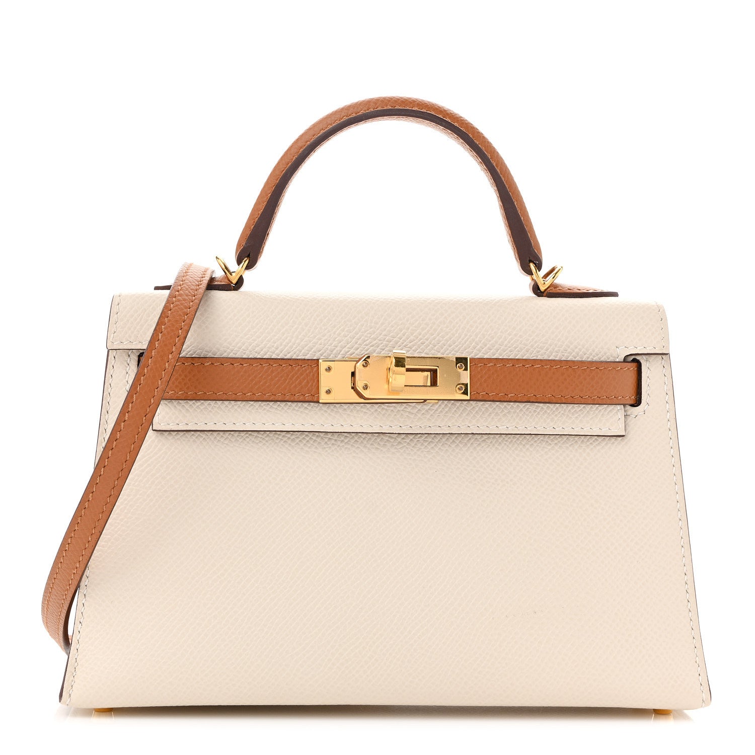 Hermes Epsom Horseshoe Mini Kelly Sellier 20 Craie Gold 1 of 14