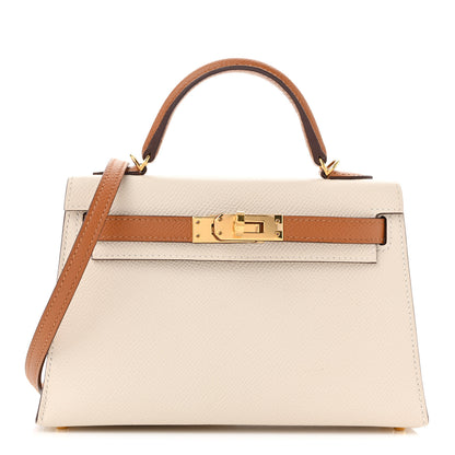 Hermes Epsom Horseshoe Mini Kelly Sellier 20 Craie Gold 1 of 14