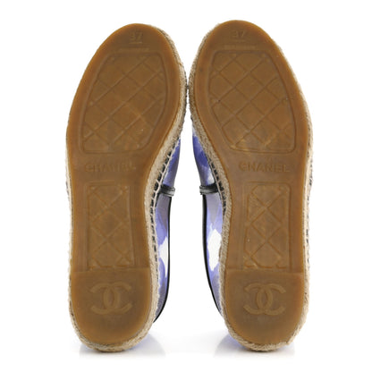 Chanel Mesh Grosgrain CC Espadrilles 37 Purple Black 6 of 9