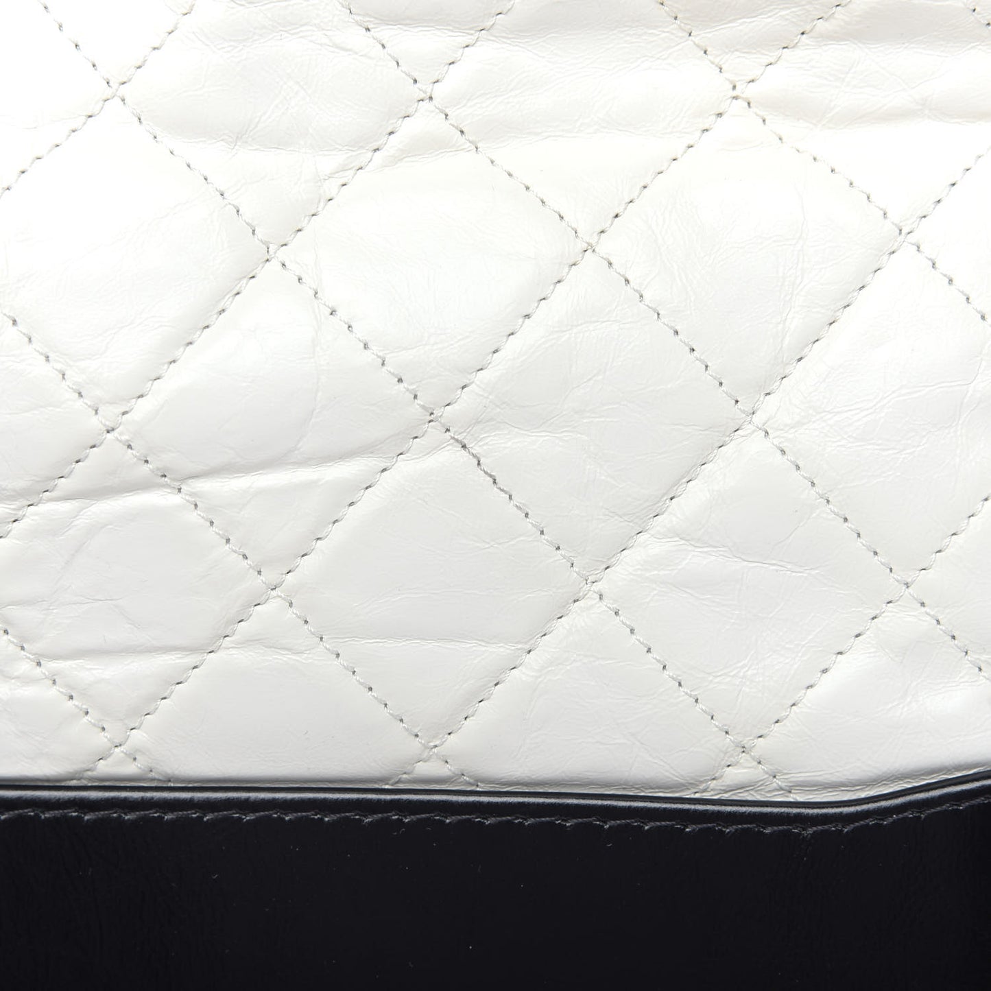 Aged Calfskin Quilted Medium Gabrielle Hobo Black White