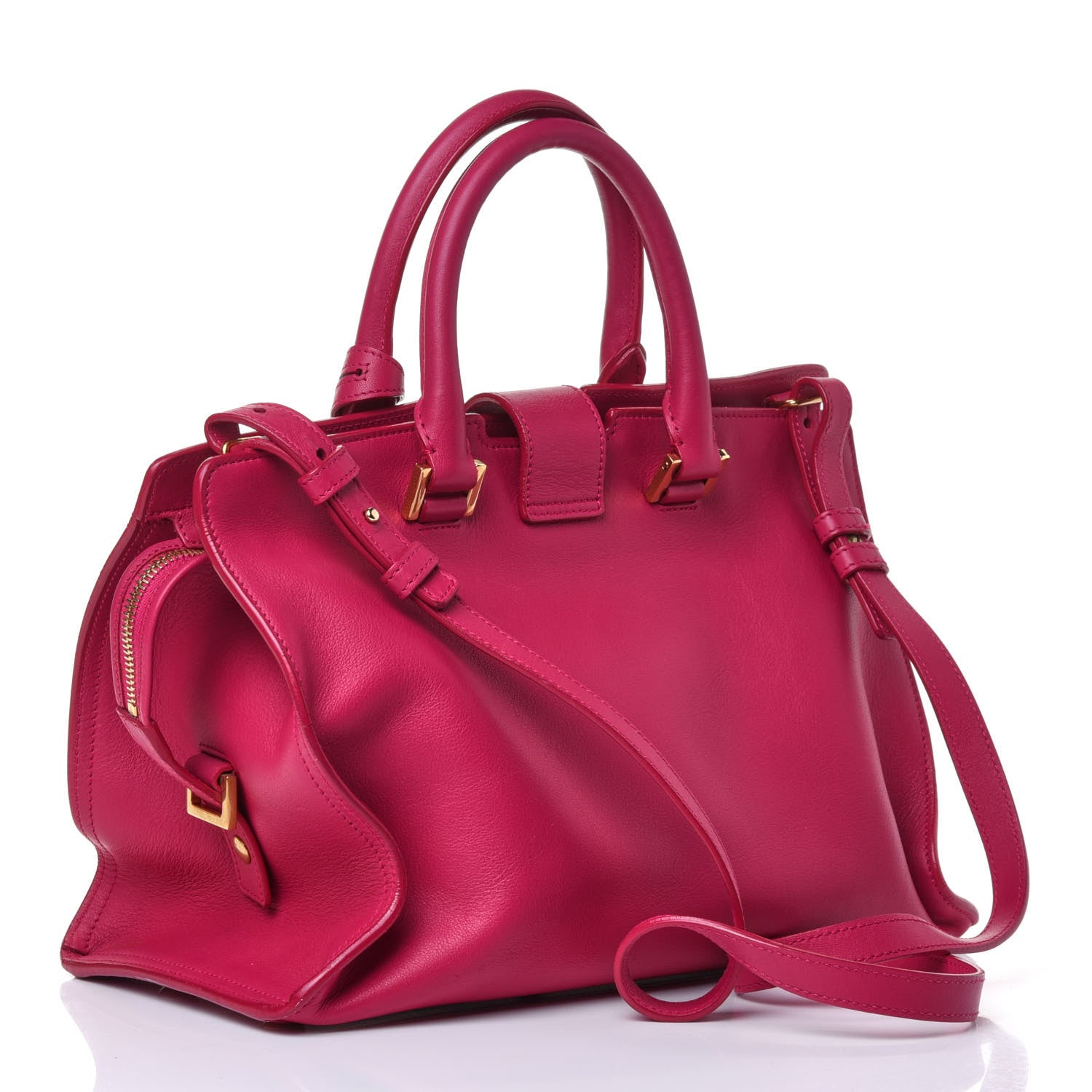 Saint Laurent Calfskin Small Classic Y Cabas Fuchsia 2 of 4