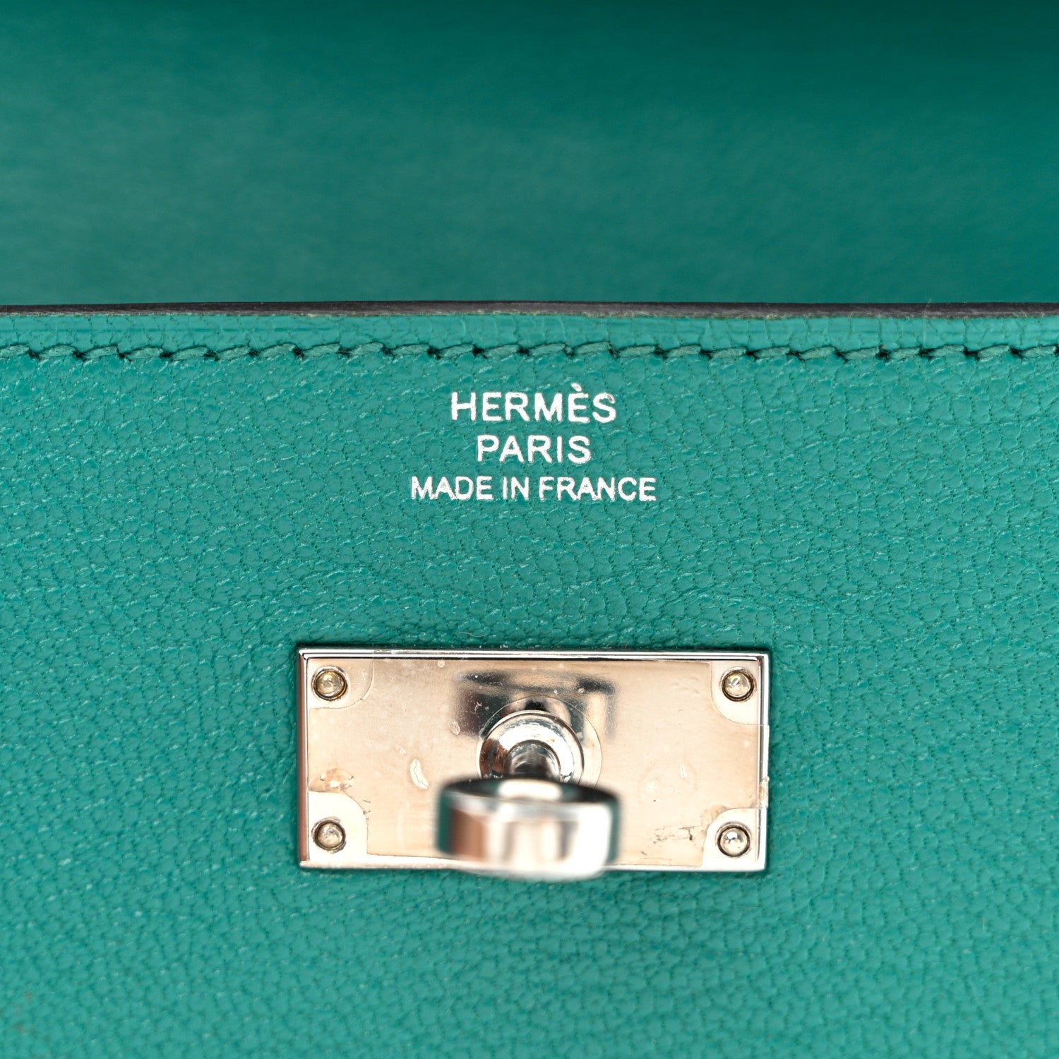 Hermes Chevre Mysore Kelly Longue Wallet Bleu Paon 7 of 14