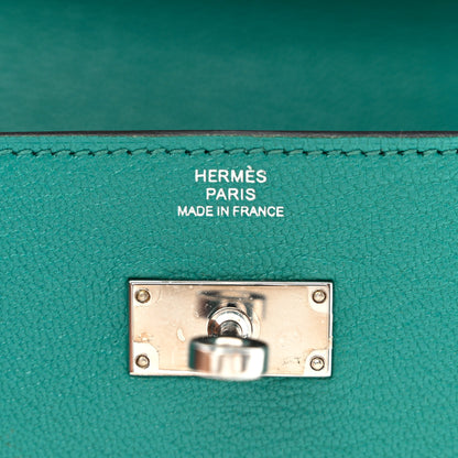 Hermes Chevre Mysore Kelly Longue Wallet Bleu Paon 7 of 14