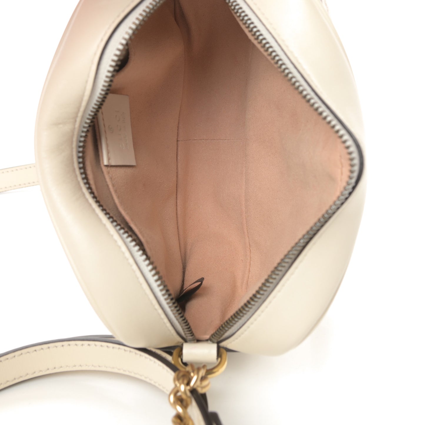 Calfskin Matelasse Mini GG Marmont Chain Shoulder Bag White
