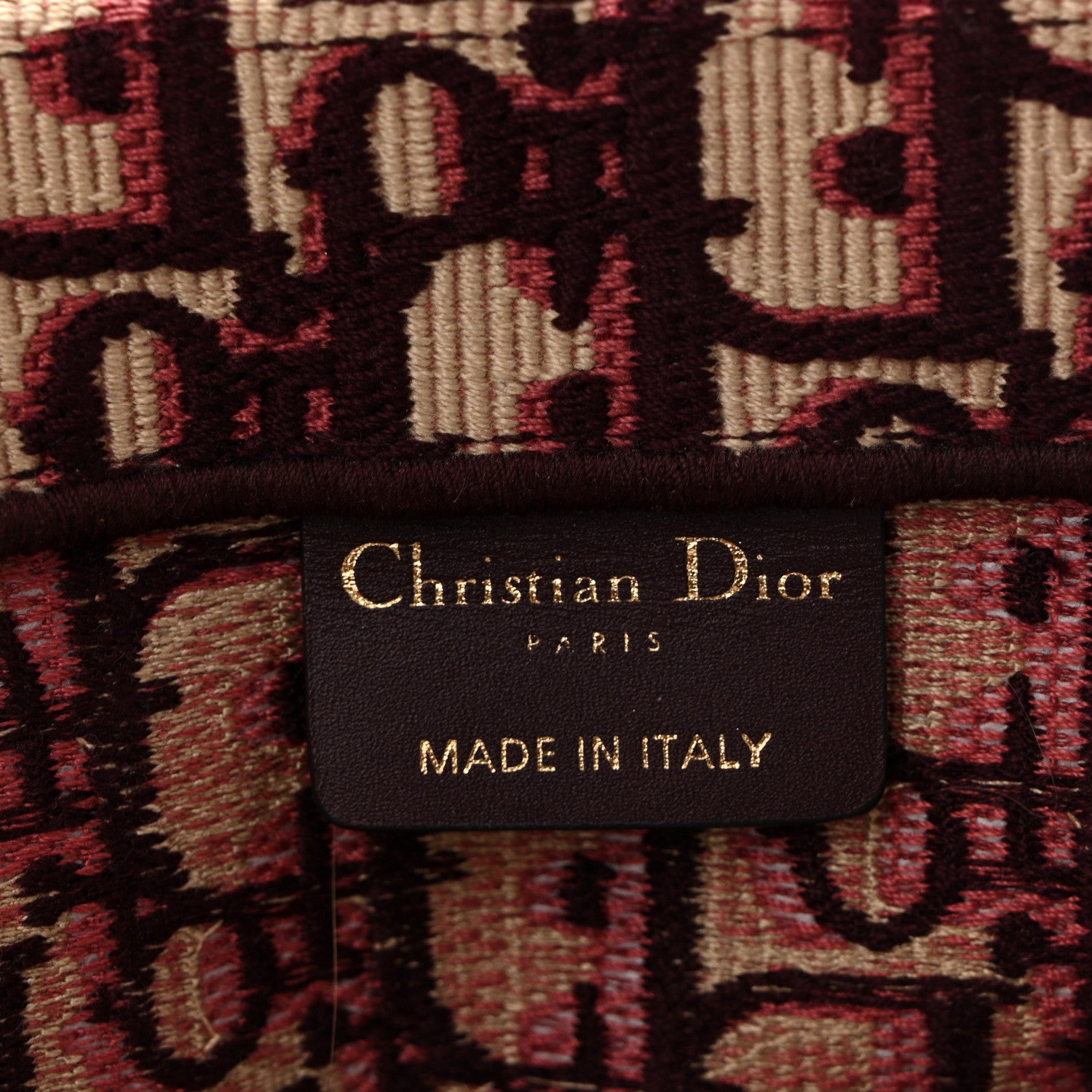 Christian Dior Oblique Large Book Tote Burgundy Multicolor 6 of 11