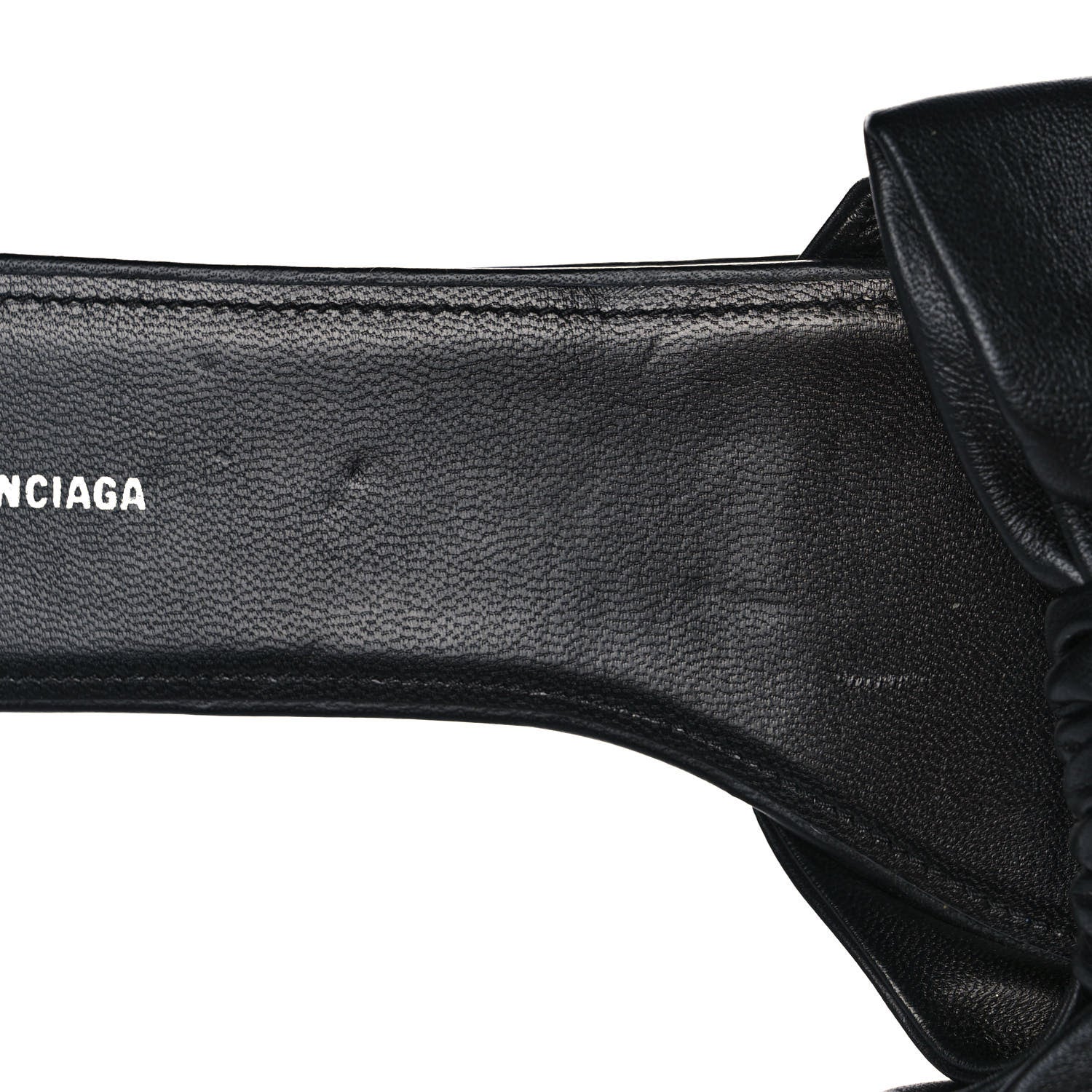Balenciaga Calfskin Square Bow Slide Sandals 38 Black 9 of 10