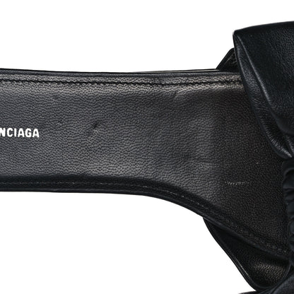 Balenciaga Calfskin Square Bow Slide Sandals 38 Black 9 of 10