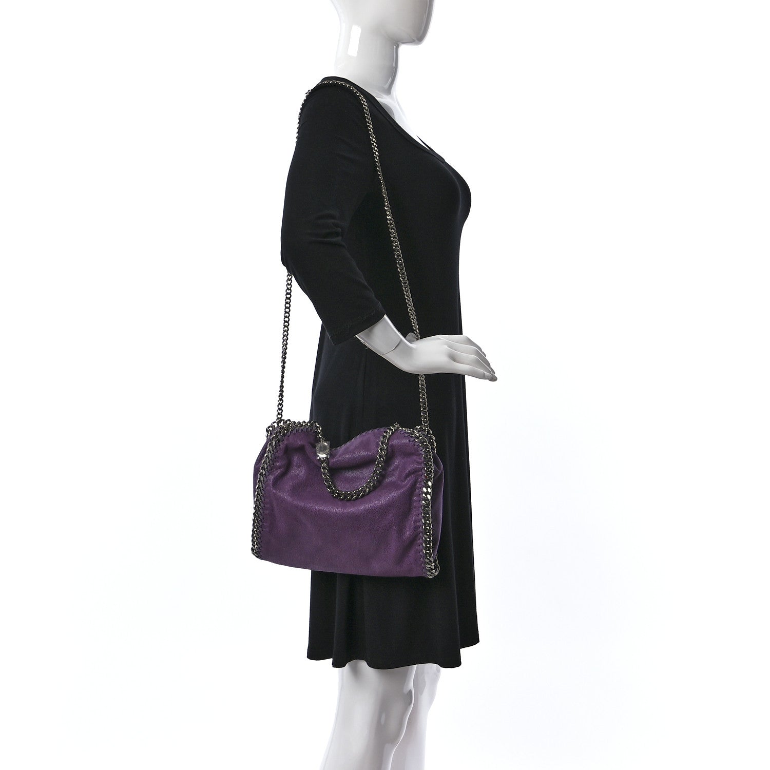 Stella McCartney Shaggy Deer Small Falabella Fold Over Tote Purple 2 of 7