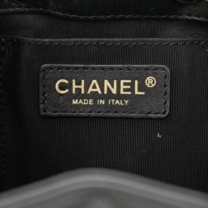 Chanel Lambskin Quilted CC Dweller Drawstring Bucket Bag Black 6 of 11