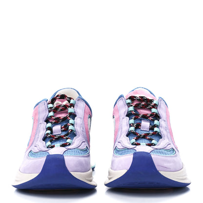 Gucci Technical Knit Fabric Suede Womens Gucci Run Sneakers 37.5 Lilac 2 of 7
