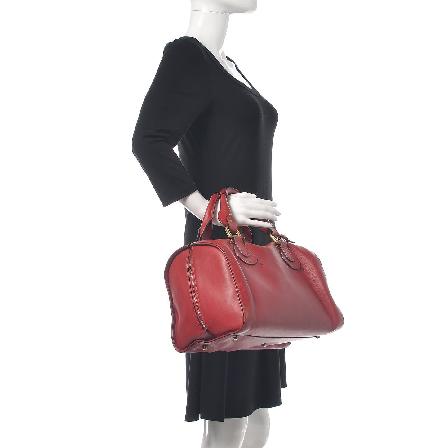 Calfskin Aurore Duffle Bag Vermillion Red