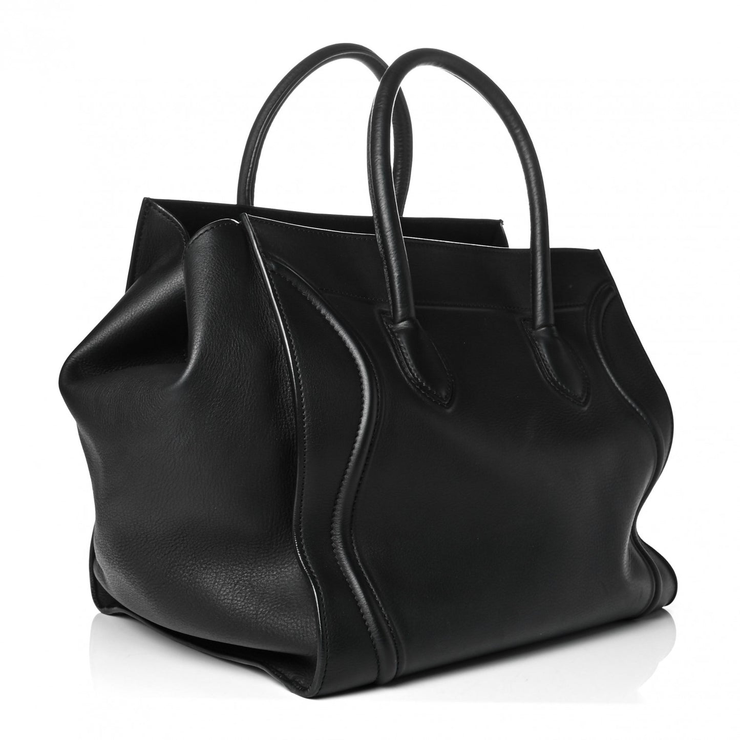 Supple Calfskin Large Phantom Luggage Black