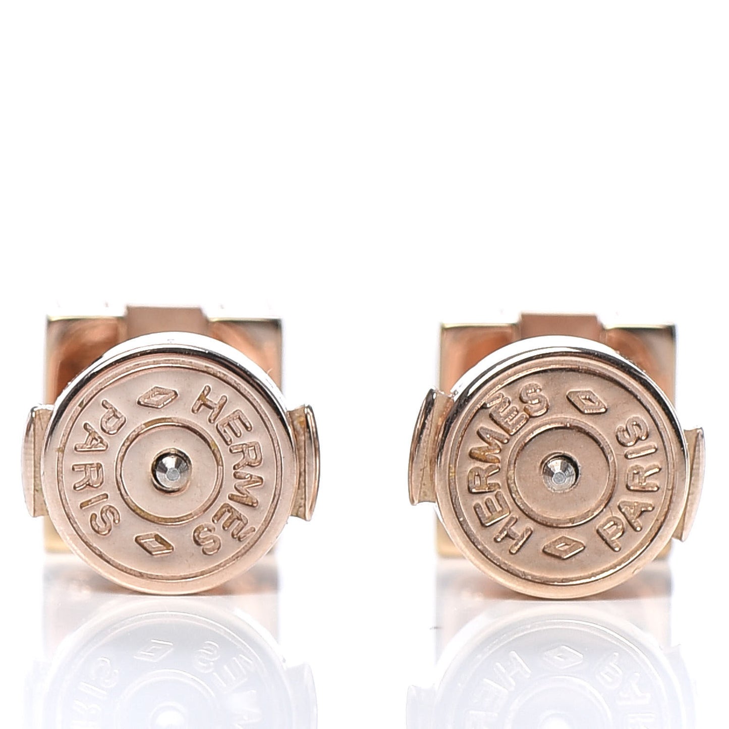 Rose Gold Plated Cage d'H Earrings White