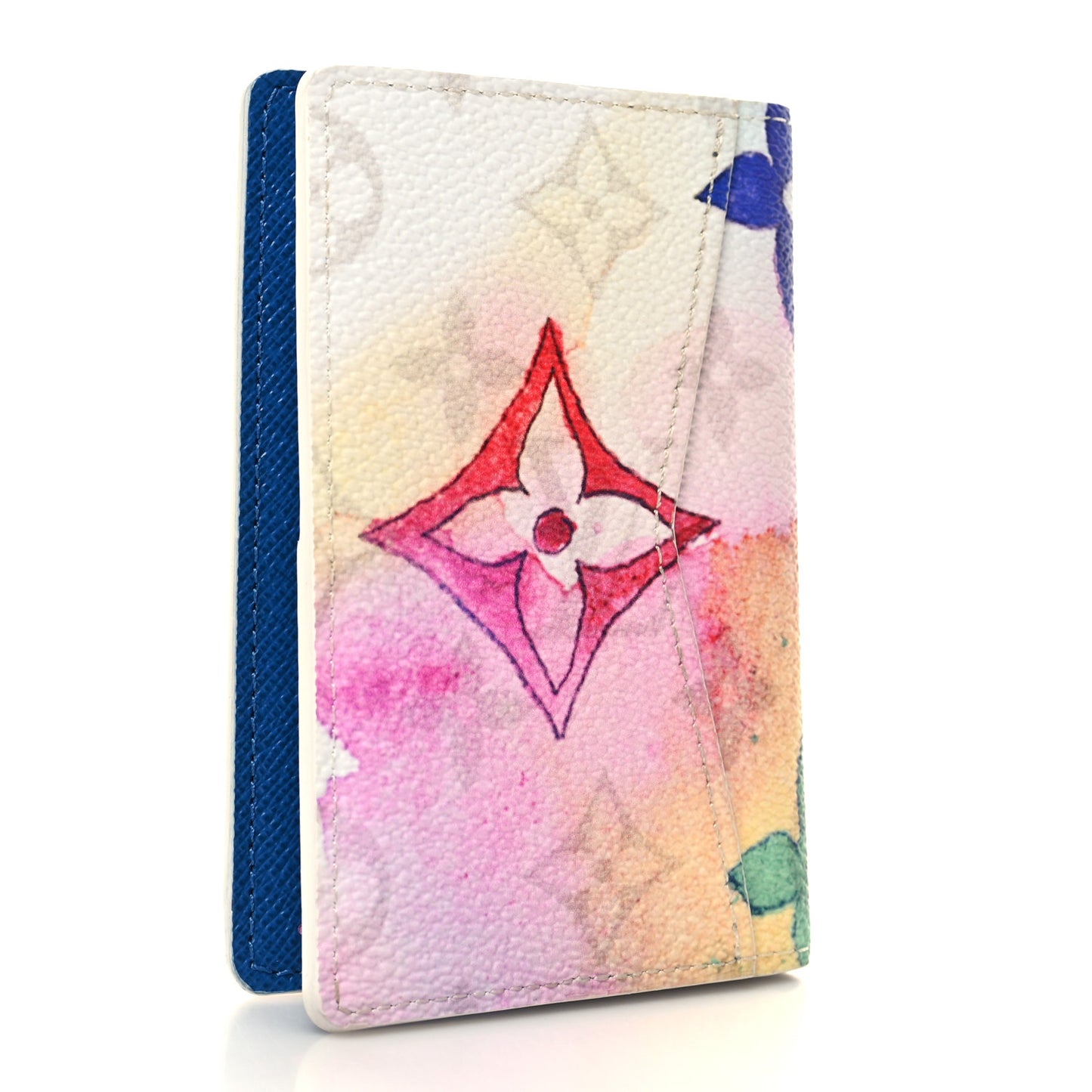 Monogram Watercolor Pocket Organizer NM Multicolor