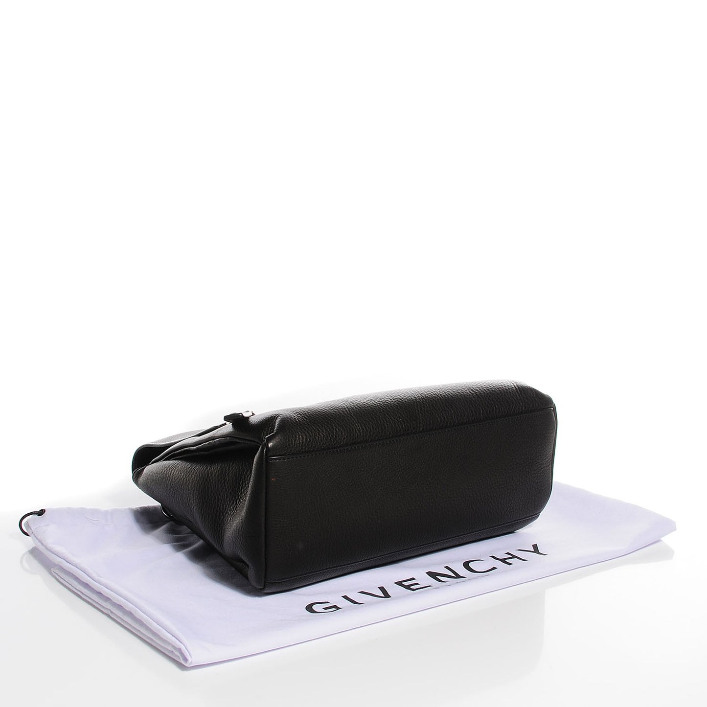Textured Calfskin Small Pandora Pure Flap Bag Black