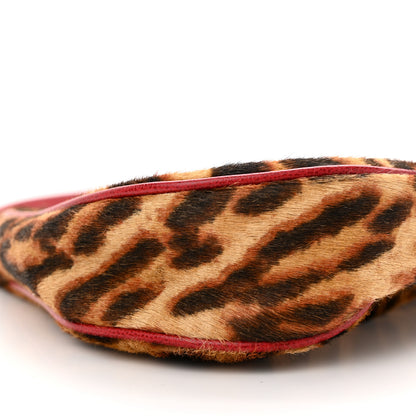 Christian Dior CHRISTIAN DIOR Pony Hair Leopard Mini Saddle Bag Red 9 of 12
