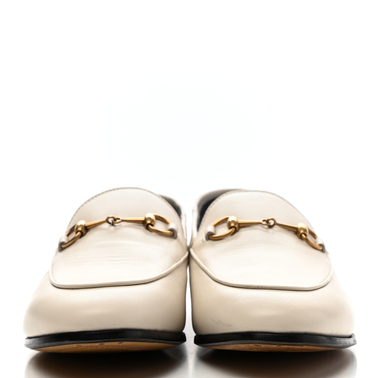 Gucci Lambskin Womens Brixton Horsebit Loafers 39 Mystic White 2 of 10