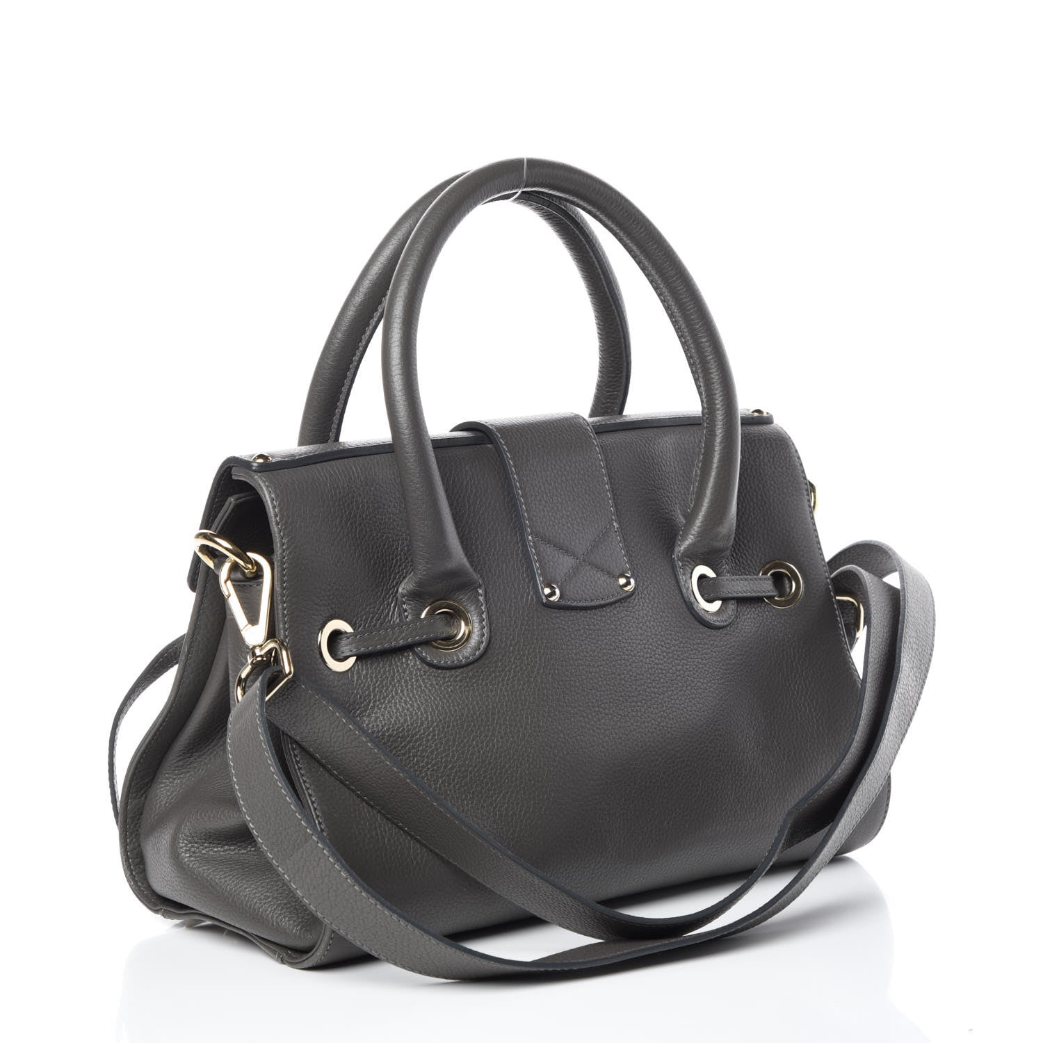 Jimmy Choo Grainy Calfskin Large Rosalie Satchel Grey 4 of 18