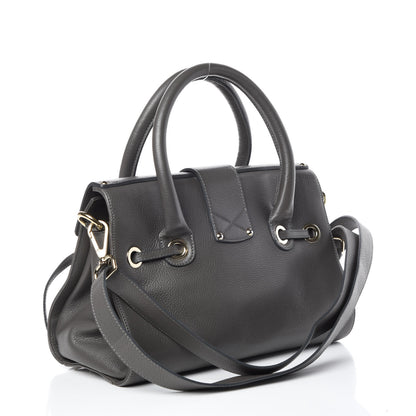 Jimmy Choo Grainy Calfskin Large Rosalie Satchel Grey 4 of 18