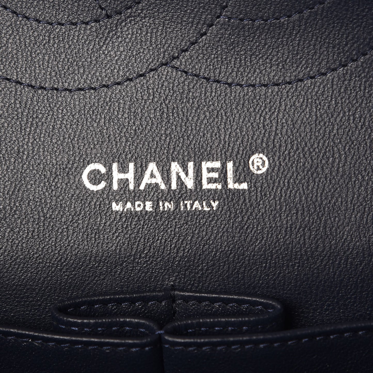 Caviar Quilted Jumbo Double Flap Dark Blue