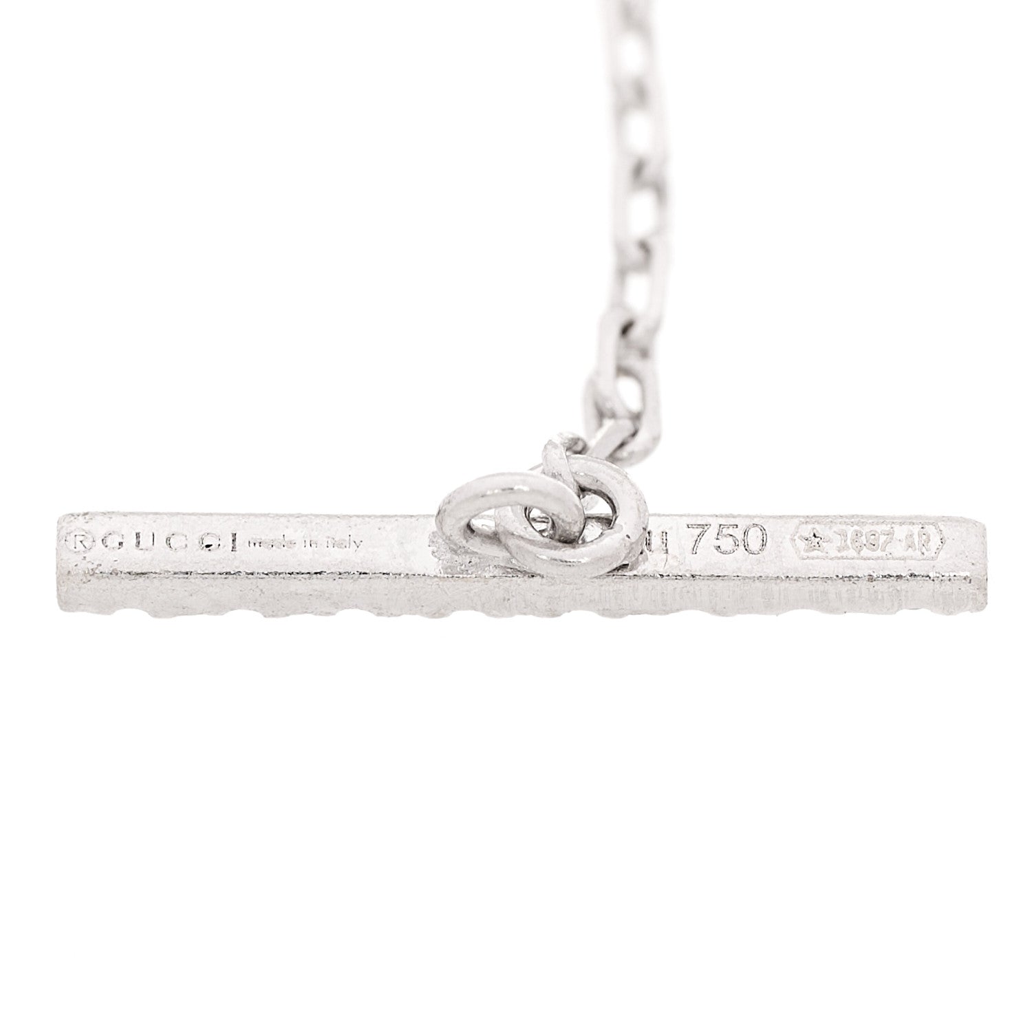 Gucci 18K White Gold Diamond GG Running Bracelet 5 of 5