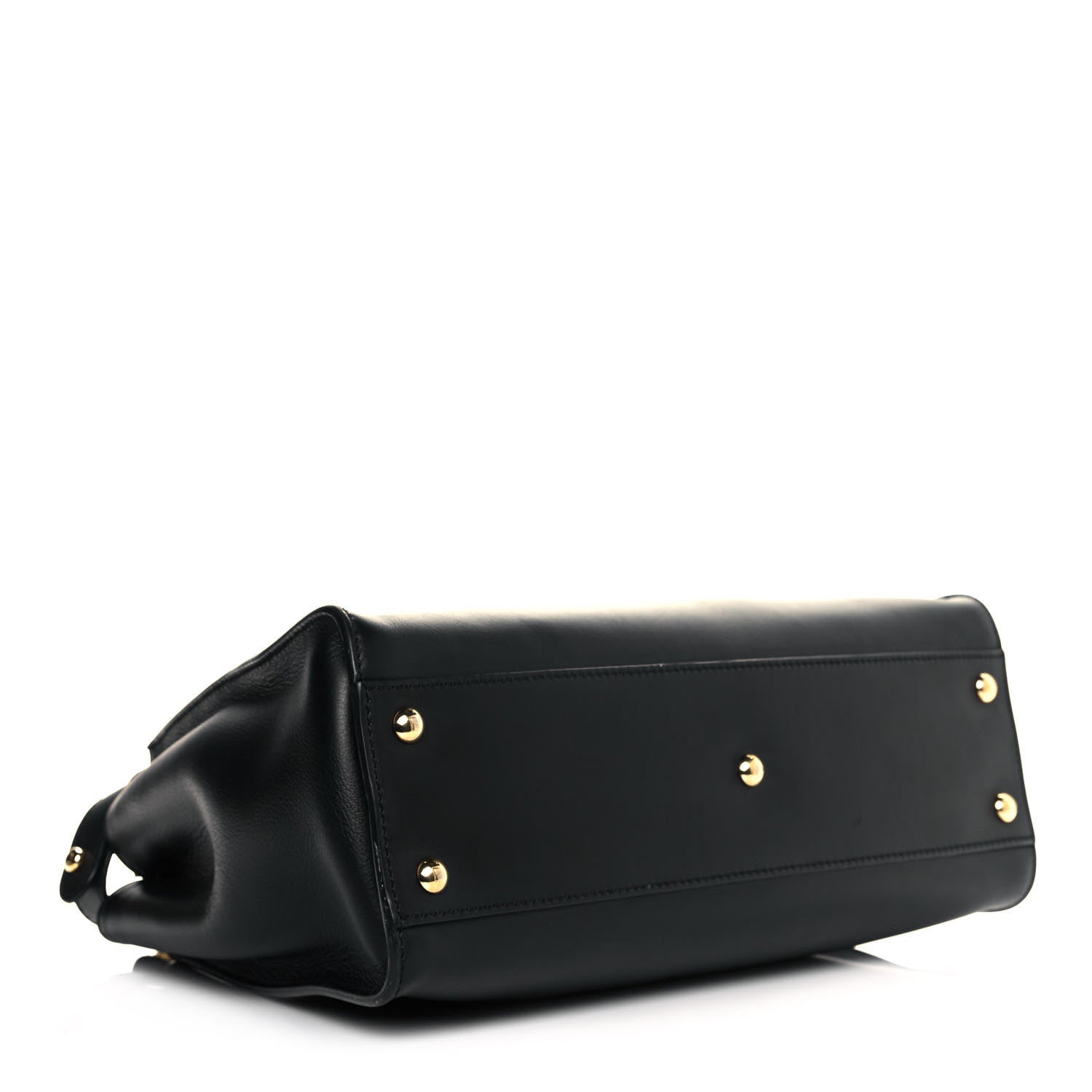 Fendi Calfskin Velvet Fun Fair Medium Peekaboo Iconic Satchel Black Tobacco Multicolor 5 of 12