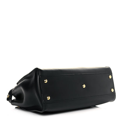 Fendi Calfskin Velvet Fun Fair Medium Peekaboo Iconic Satchel Black Tobacco Multicolor 5 of 12