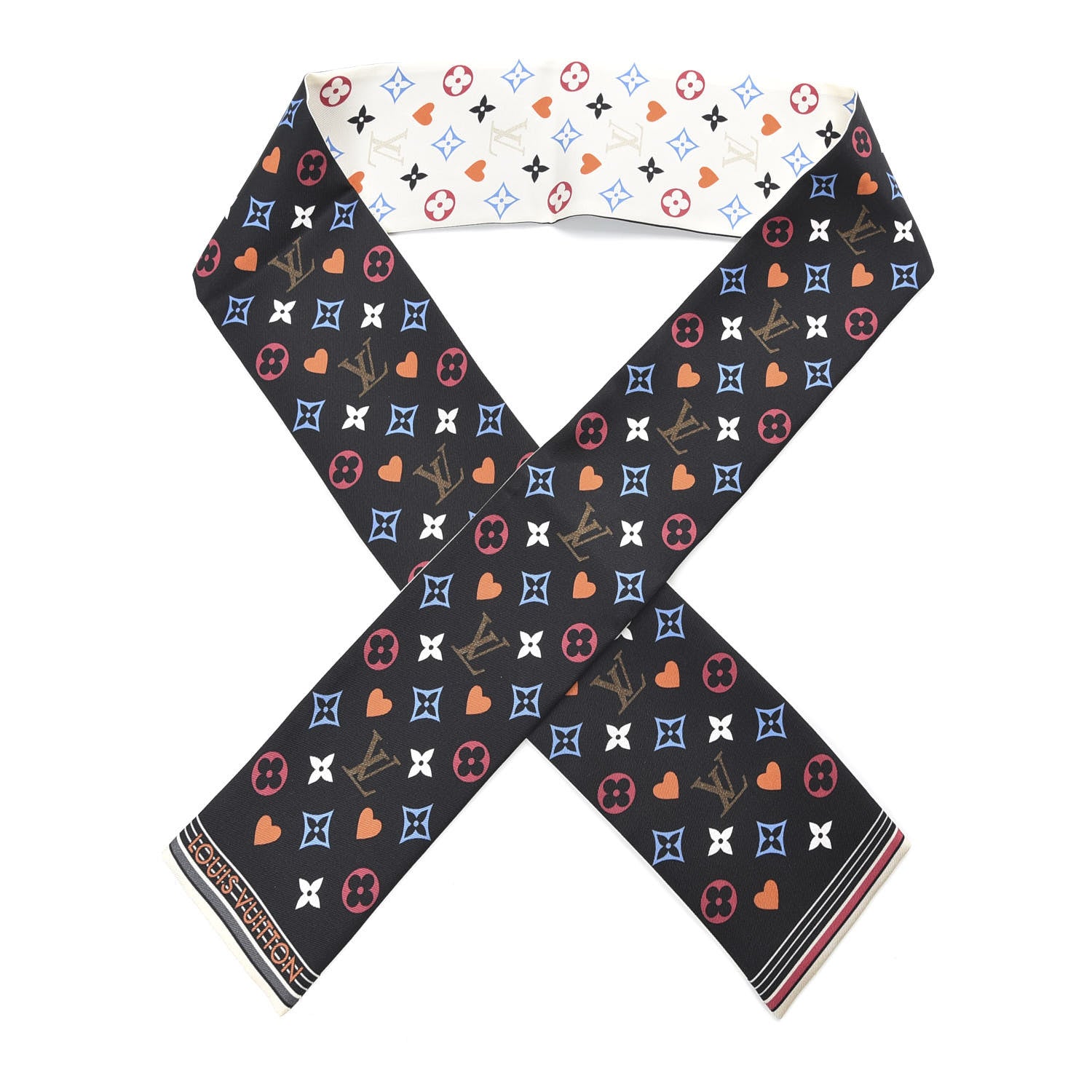 Louis Vuitton Silk Game On Bandeau Black White 1 of 5