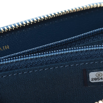 Chanel Lambskin Quilted 19 Small Zip Around Wallet Blue 7 of 9