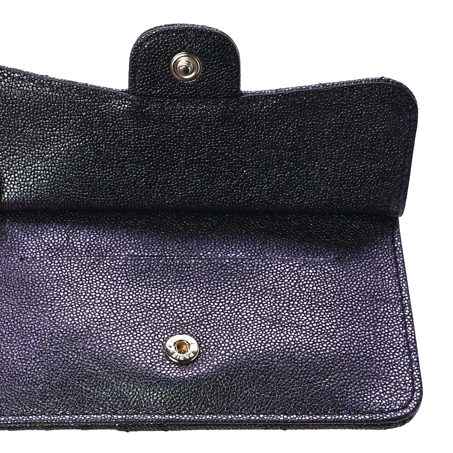 Chanel Iridescent Caviar Quilted Flap Zip Card Holder Black 8 of 13