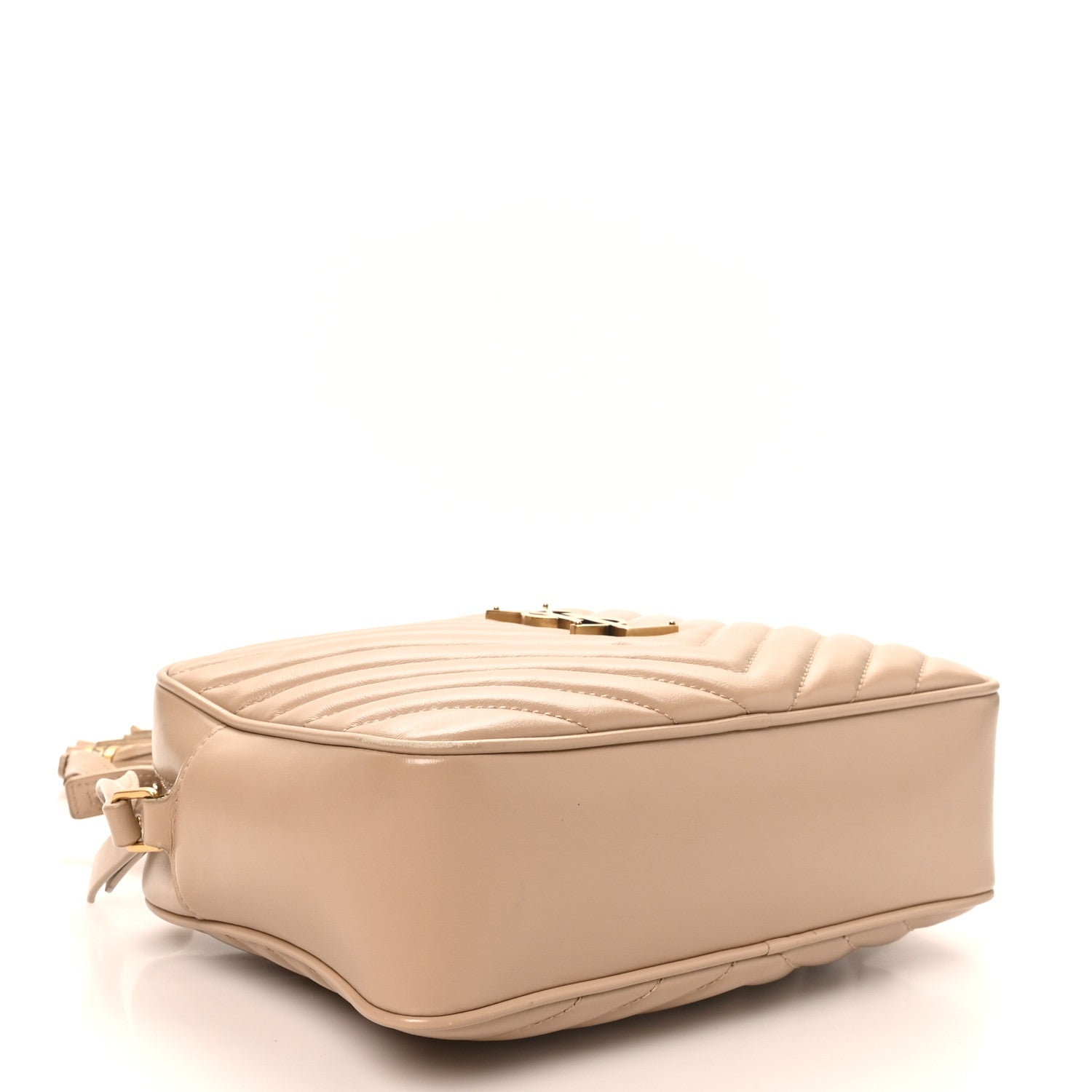 Saint Laurent Calfskin Matelasse Monogram Lou Camera Bag Dark Beige 4 of 12