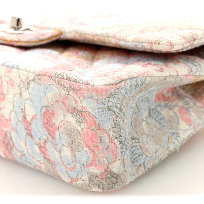 Chanel Tweed Quilted Camellia Medium Double Flap Ivory Multicolor 10 of 11