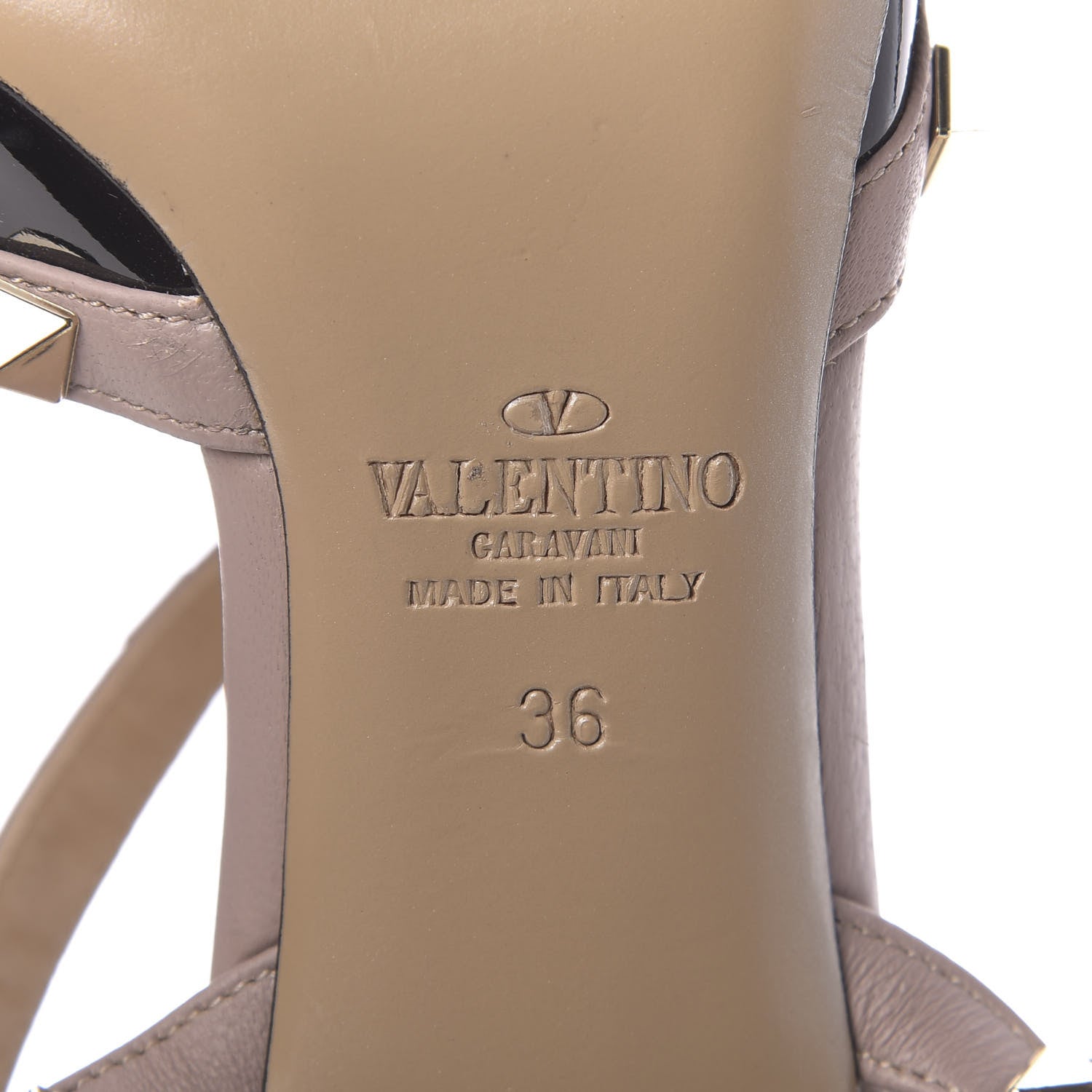 Valentino Garavani Patent Nappa Rockstud Ankle Strap 65mm Pumps 36 Black Poudre 7 of 9