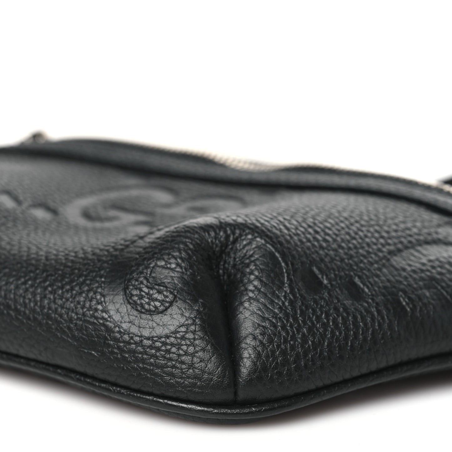 Piuma Calfskin Jumbo GG Embossed Small Belt Bag Black