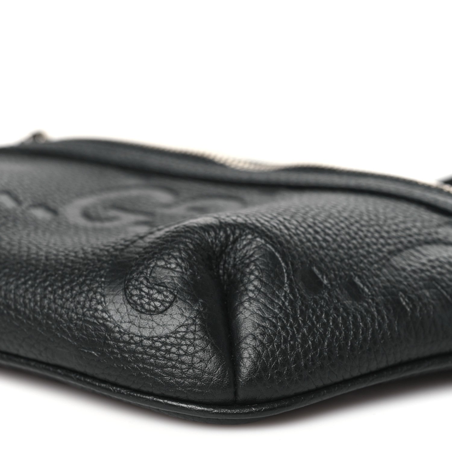 Gucci Piuma Calfskin Jumbo GG Embossed Small Belt Bag Black 9 of 10