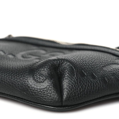 Gucci Piuma Calfskin Jumbo GG Embossed Small Belt Bag Black 9 of 10
