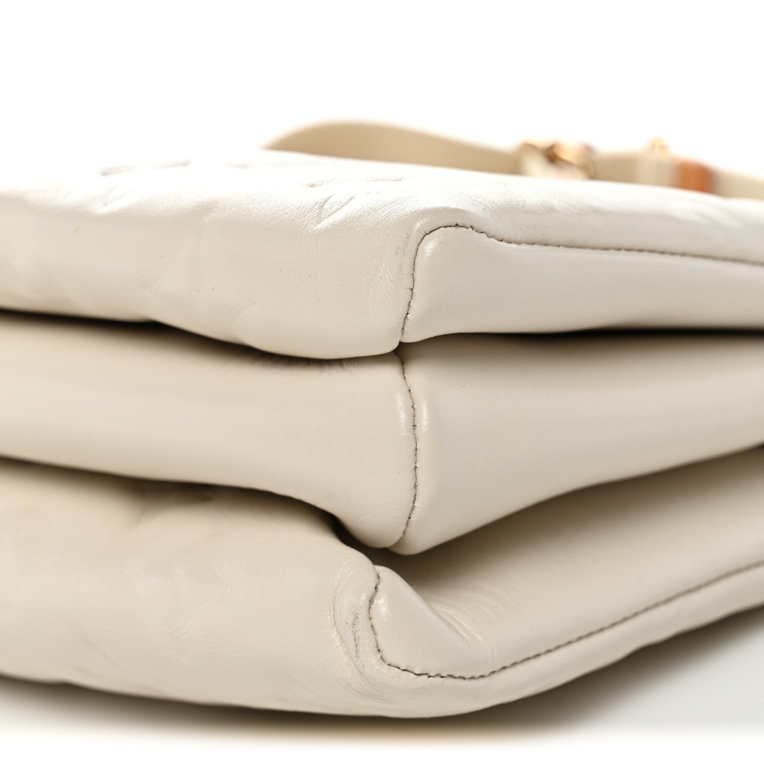 Louis Vuitton Lambskin Embossed Monogram Coussin PM Cream 1861988