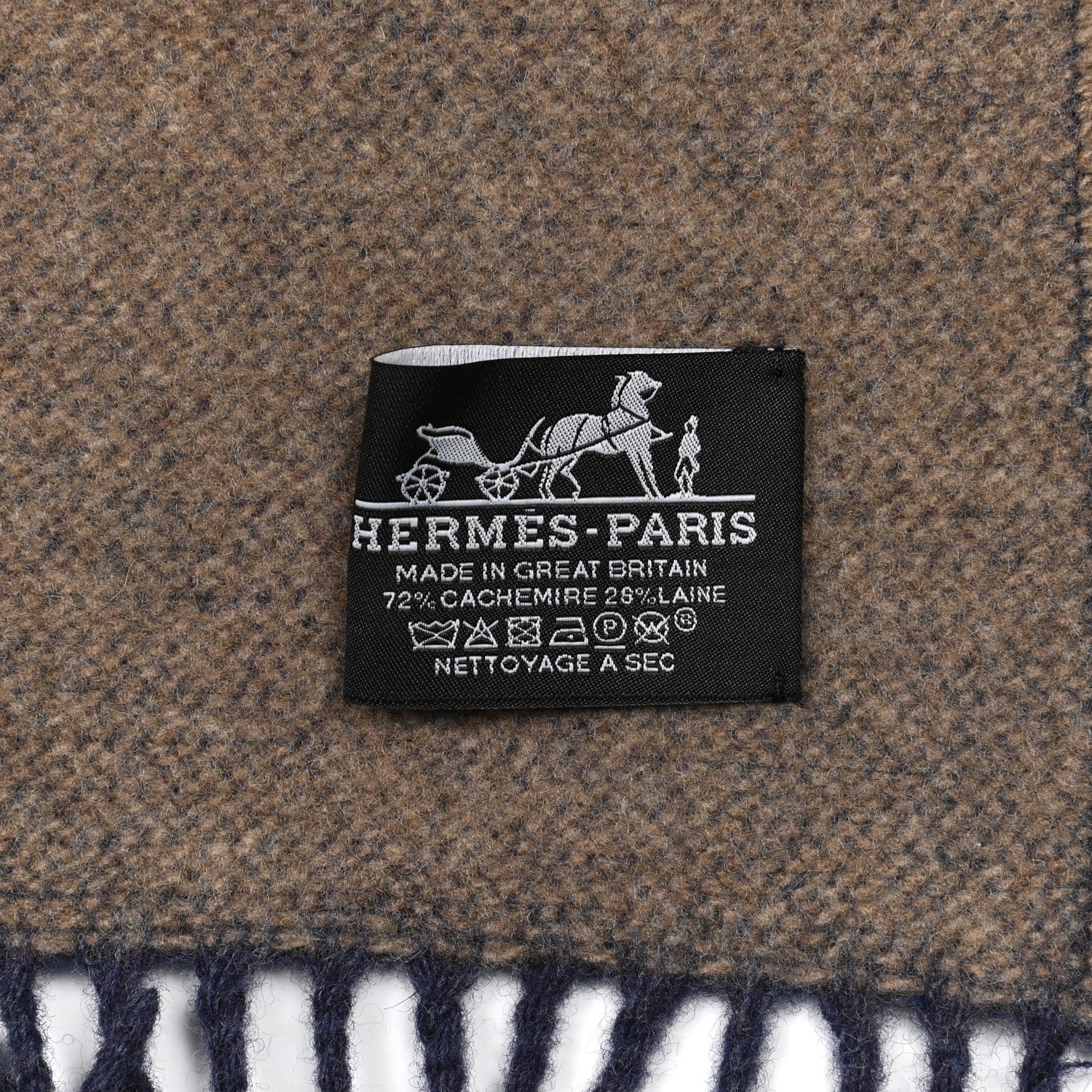 Hermes Cashmere Wool Rocabar Blanket Encre Ficelle 3 of 3
