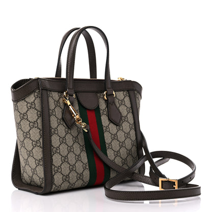 Gucci GG Supreme Monogram Small Ophidia Tote Bag Brown 3 of 12
