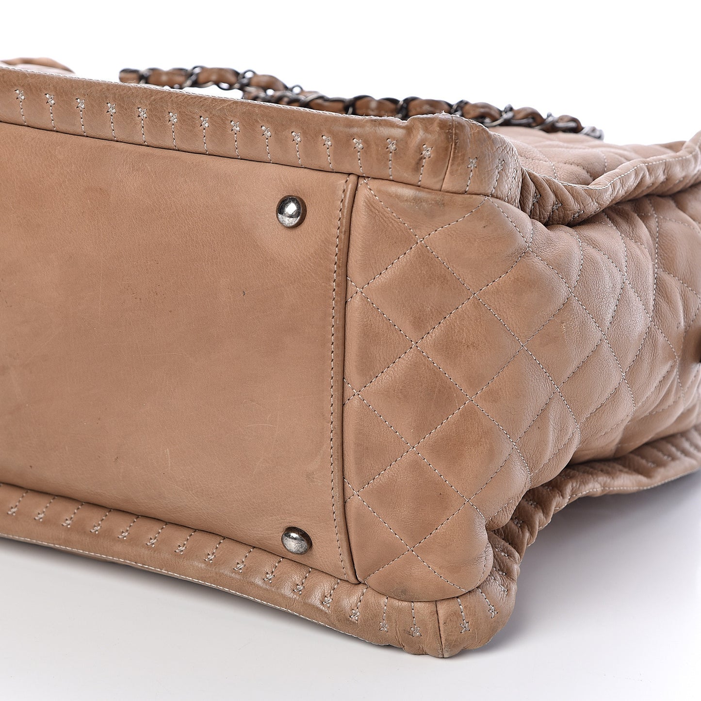 Calfskin Quilted Istanbul Shoulder Bag Beige