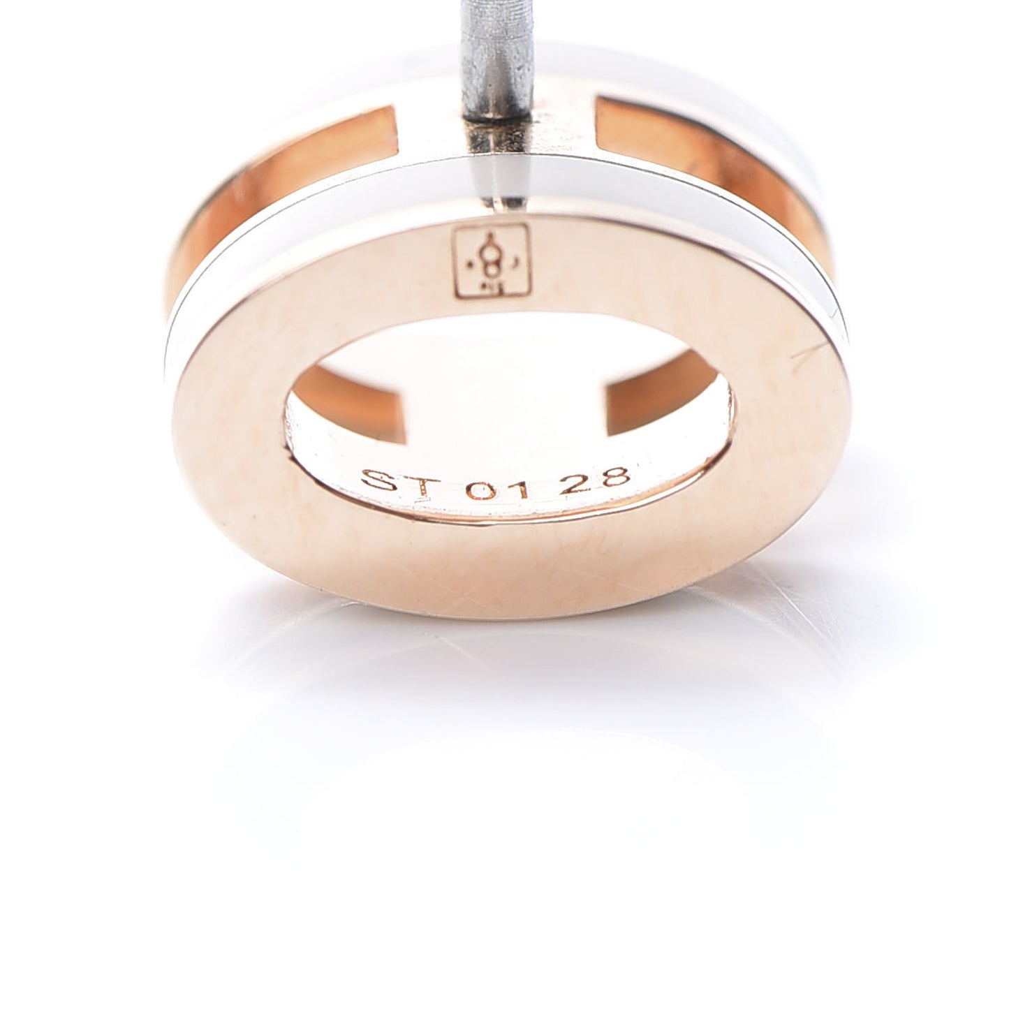 Rose Gold Lacquered Pop H Earrings Marron Glace