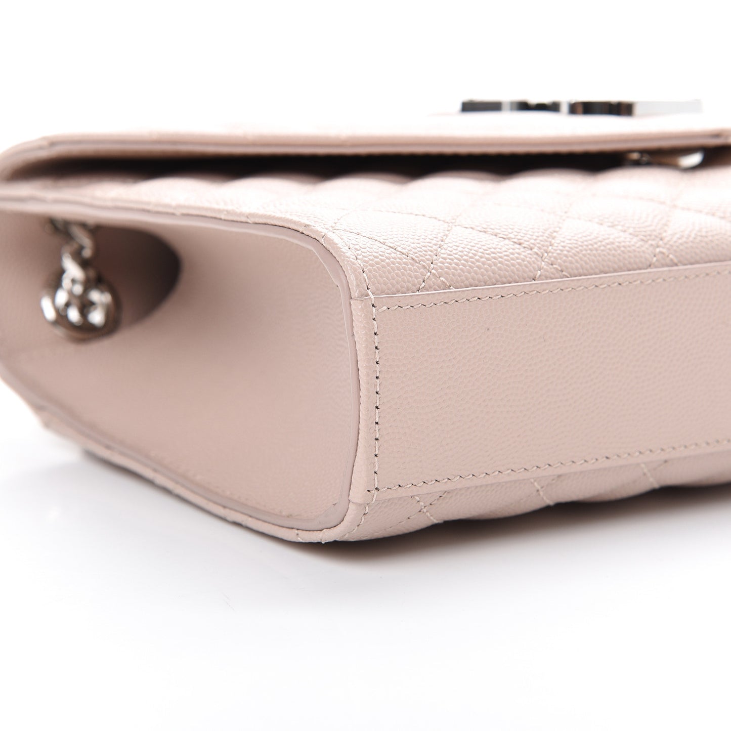 Grain De Poudre Textured Mixed Matelasse Medium Triquilt Monogram Satchel Marble Pink