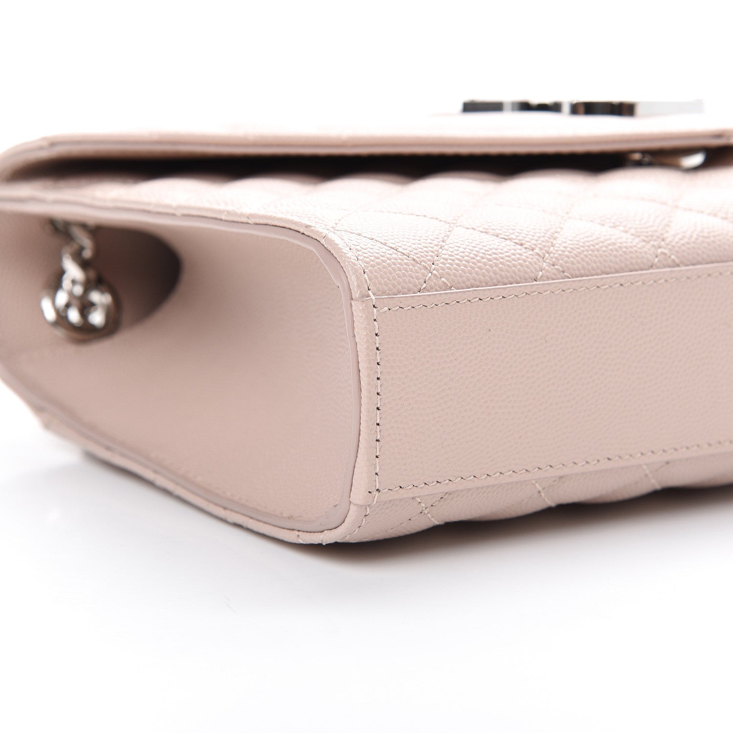 Saint Laurent Grain De Poudre Textured Mixed Matelasse Medium Triquilt Monogram Satchel Marble Pink 8 of 9