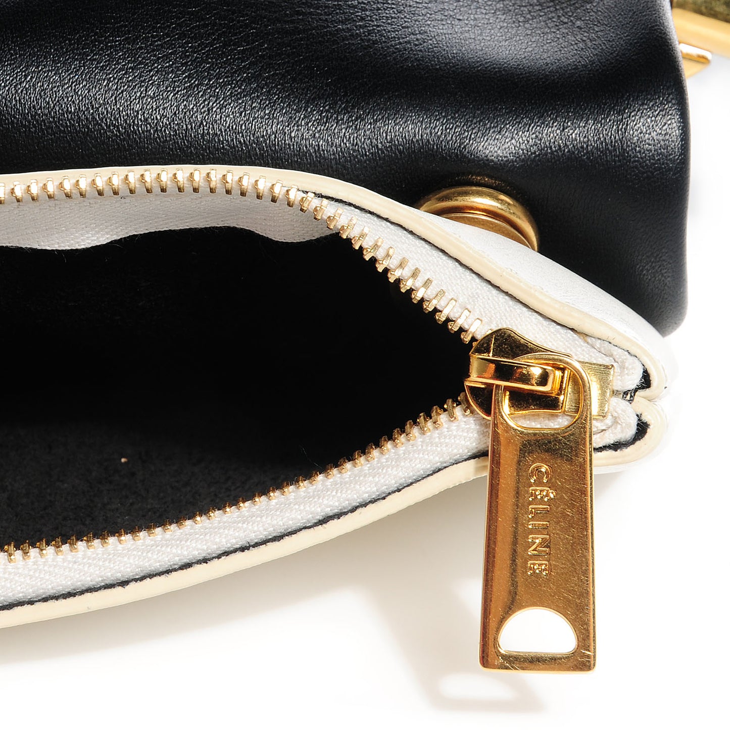 Calfskin Folded Cabas Black White