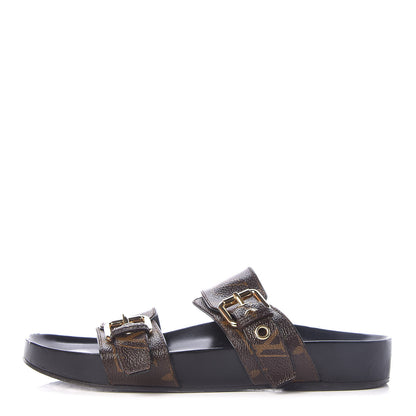 Louis Vuitton Monogram Bom Dia Mule Sandals 42 Black 1 of 12