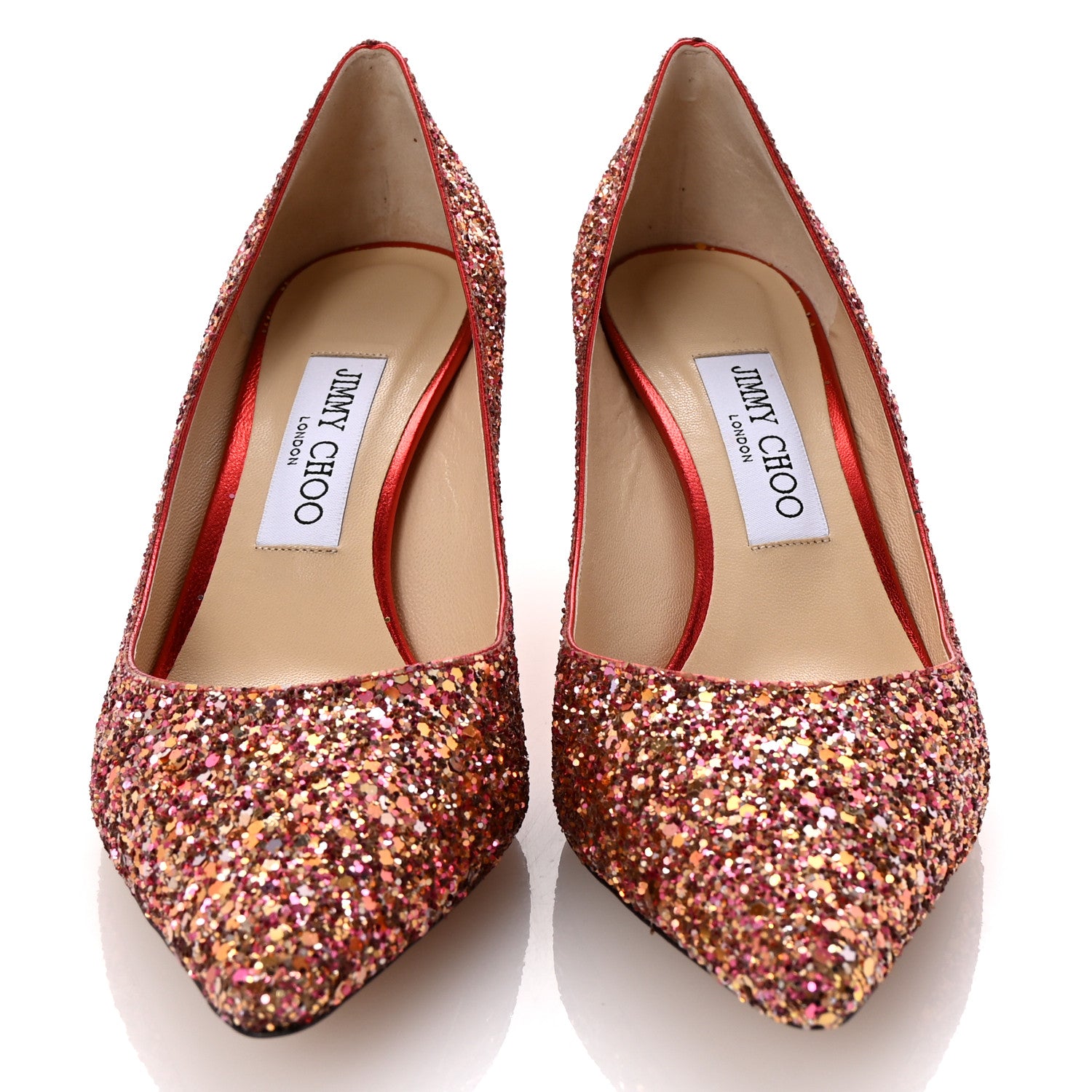 Jimmy Choo Coarse Glitter Degrade Romy 60 Pumps 38 Pink Multi 3 of 9