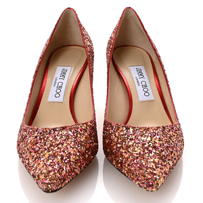 Jimmy Choo Coarse Glitter Degrade Romy 60 Pumps 38 Pink Multi 3 of 9