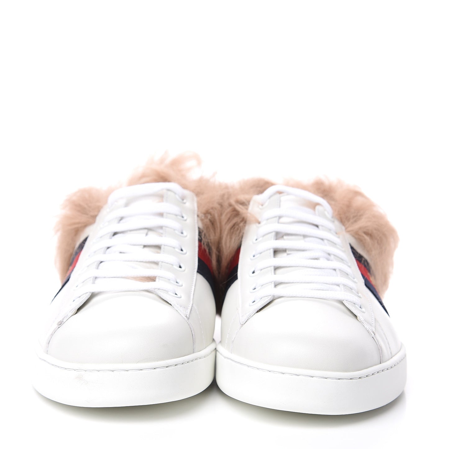 Calfskin Wool Web Bee Embroidered Mens Ace Sneakers 12.5 White