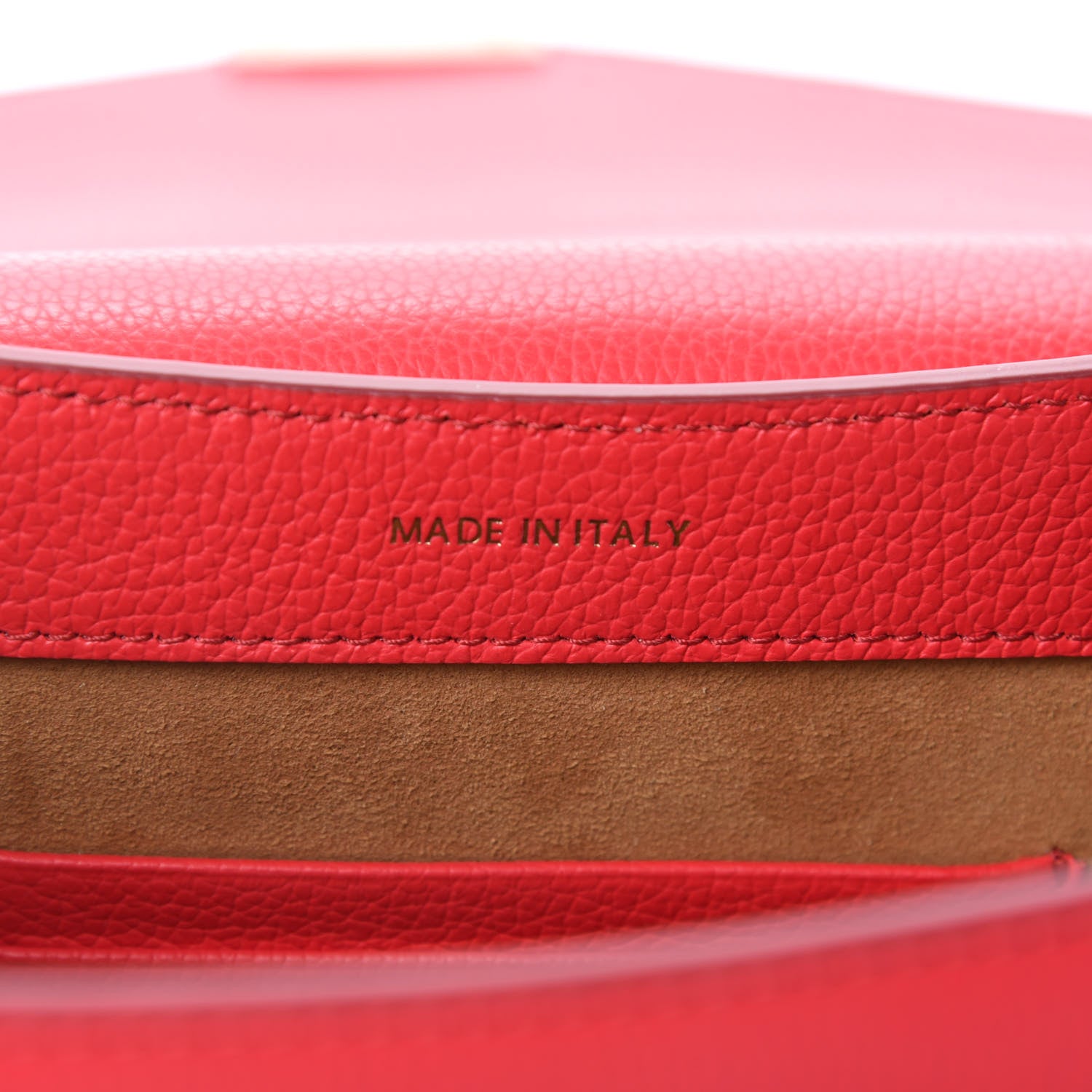 MCM Grained Calfskin Small Patricia Studded Crossbody Bag Chinese Red 9 of 10