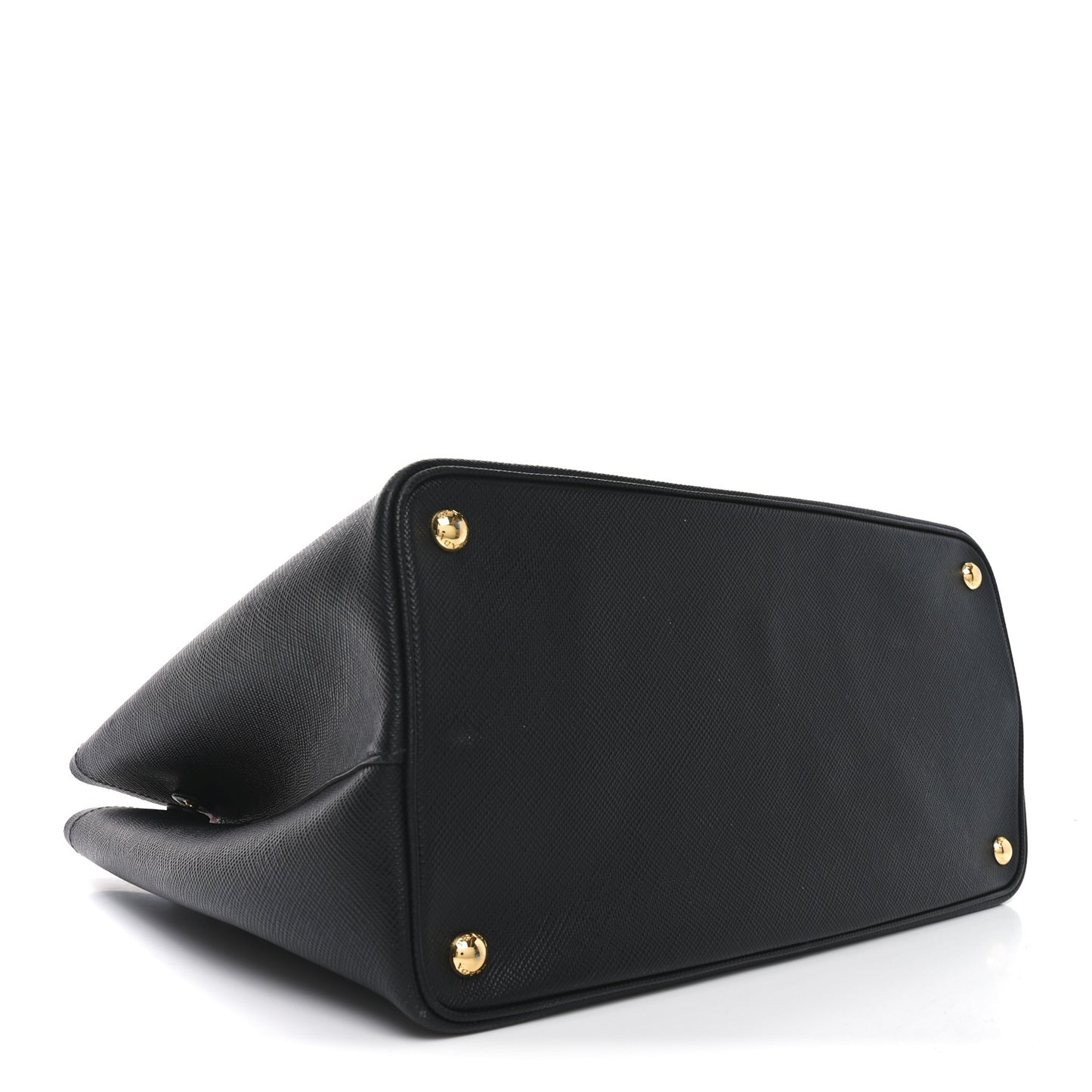 Saffiano Cuir Large Double Bag Black Fuoco